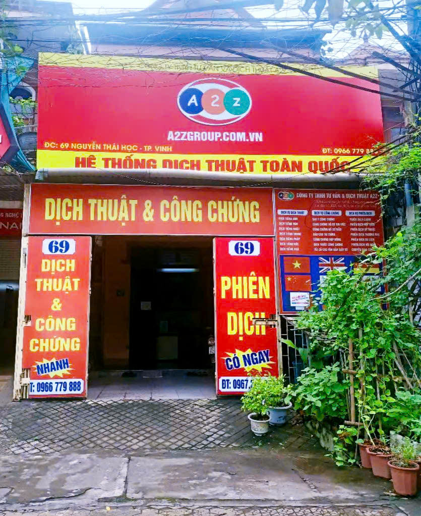 Dịch thuật công chứng tp Vinh - Nghệ An, 69 Nguyễn Thái Học, P. Lê Lợi, TP. Vinh - Nghệ An